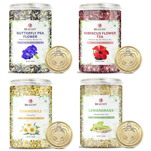Image of BRALCON Hibiscus Flower Tea + Butterfly Blue Pea Flower + Lemongrass + Chamomile Tea - 50g Each Pack