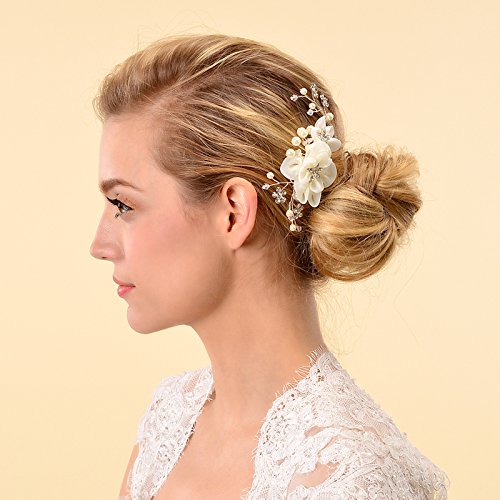 Bridal Hair Comb-Flower Side Comb Barrette Headpiece,Wedding Hair Accessories for Brides and Bridesmaids