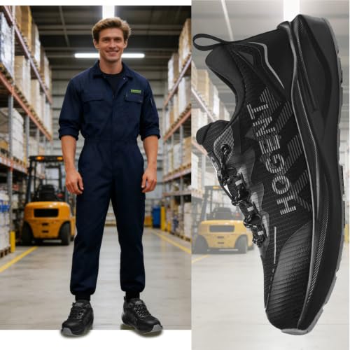 Hogent Steel Toe Shoes for Men, Lightweight Slip Resistant Work Shoes - image 2