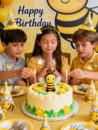 Image of JUNEBRUSHS 28PCS Bee Enamel Pins Cute Yellow Honey Brooch Pins for Bee Theme Birthday Party Classroom Favor Supplies Exchange Gift Clothes Hat Accessories