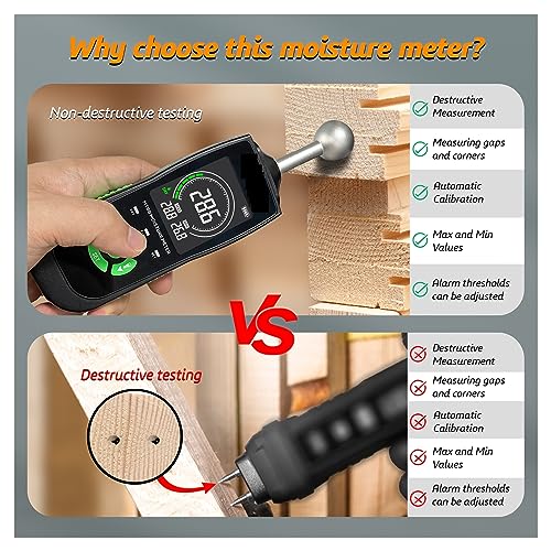 Humidimètre bois MT68 avec détecteur sans contact et écran LCD