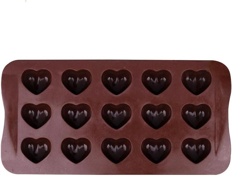 Miniatura 4 de Paquete de 2, 15 cavidades lindo molde de silicona en forma de corazón para pastel de chocolate