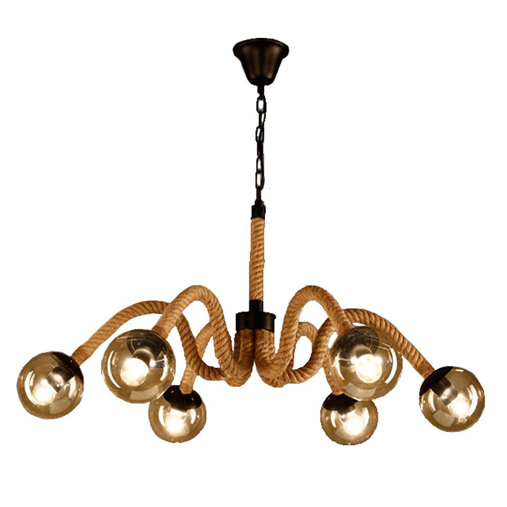 Lustre corde de chanvre E27 style industriel rétro pour déco loft - 8