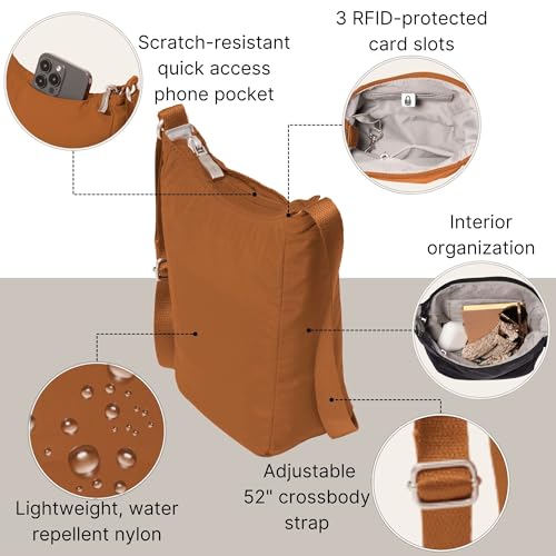 Image of Baggallini Swift Mini Crossbody Bag for Women - 4.5x7 Small Travel Purse with Crossbody Strap and RFID