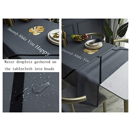 Nappe rectangulaire coton et lin lavable taille L anti-rayure table D
