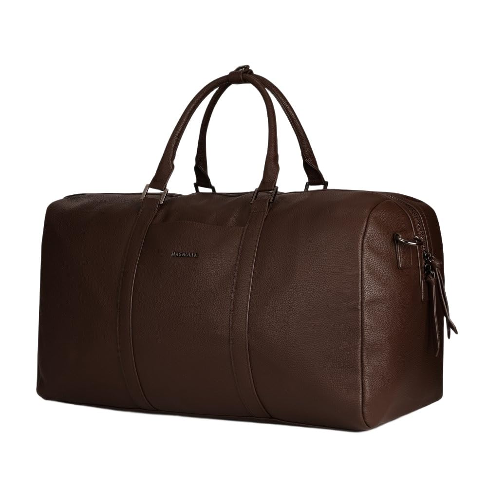 magnolia PU Leather Coffee Duffle Bag-picture-26