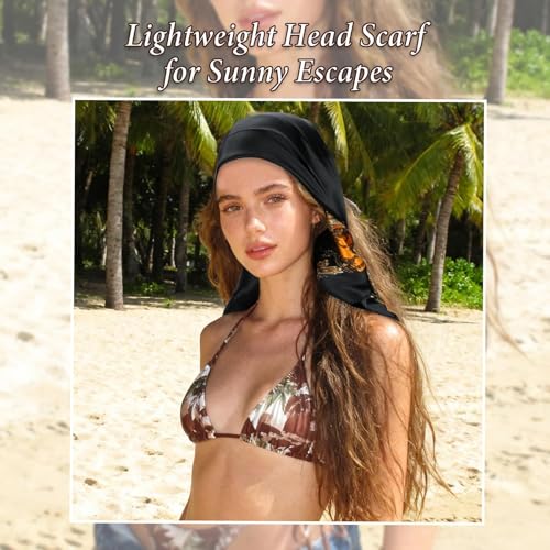Image of 90x90cm Bandana For Women, Hair Scarf,Head Scarf For Women, Silk Scarf For Women, Satin Scarf, Bandana Scarf, Stylish Fashion Accessory for Office Wear, Travel Styling, Ethnic Occasions
