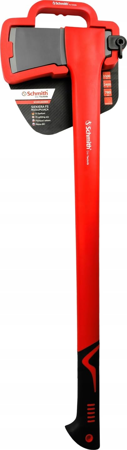 Ascia da taglio in fibra di vetro 2,4 kg - con manico in nylon - Ideale per legna da ardere - Resistente - Ergonomico - Robusto - Forestale