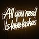 Looklight All You Need is Lashes Neonschild, Lash Neon Signs für Wanddekoration warmweißes LED-Schild, USB-Buchstaben-Neonlichter für Schlafzimmer Schönheit Nagelzimmer Salon Bar Party Wimpern