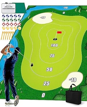 AMAZON - Golf Chipping Game, Chip and Stick Golf Games for Adults Outdoor Indoor Games, 3 MM Thickened Golf Mat Includes Scoring Board 2023 New Golf Battle Royale