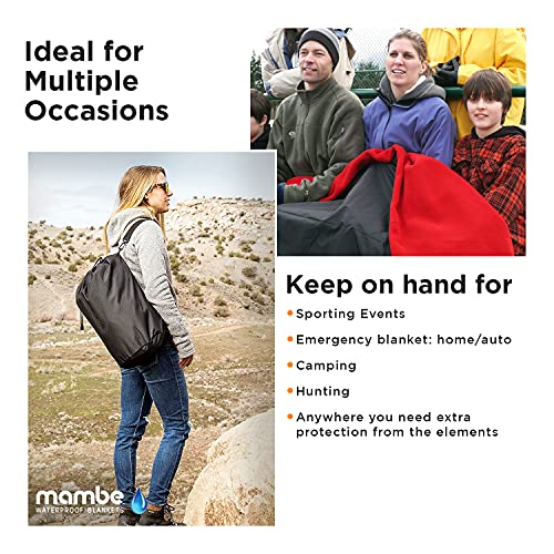 Mambe Extreme Weather Outdoor Blanket Forest, Large - 100% Waterproof And Windproof - Machine Washable Fleece And Nylon Throw For Activities Like Picnics, Camping, And Beach #TOP4