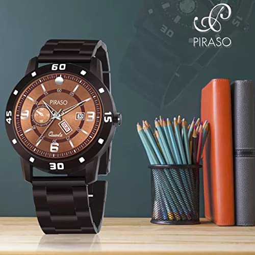 Image of PIRASO Analog Day and Date Working Display MESH Strap Watch for Men & Boys