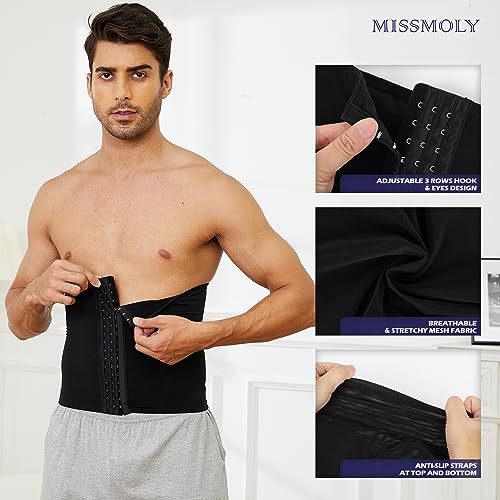 MISS MOLY Men Tummy Control Shapewear Girdle Waist Cincher Slimmer Compression Stomach Wrap Belly Shaping Belt Body Shaper2