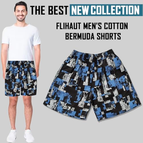 Image of Men's Cotton Shorts Waistband, Zip Fly, 1 Zip Pocket, Back Pockets (Pack of 2)