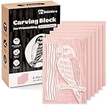 Linoleum Blocks for Printmaking Supplies - 6PCS 4”x6”Rubber Linocut Block Printing Kit for Stamp Carving, Soft Relief Printing Linoleum for DIY Crafts & Art Projects