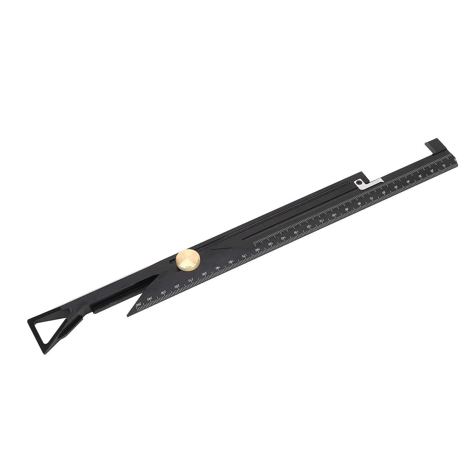 Woodworking Ruler in alluminio in lega di marcatura multifunzionale Scriber 250 mm lunghezza 150 mm Diametro esterno Strumento di misurazione per progetti di lavorazione del legno