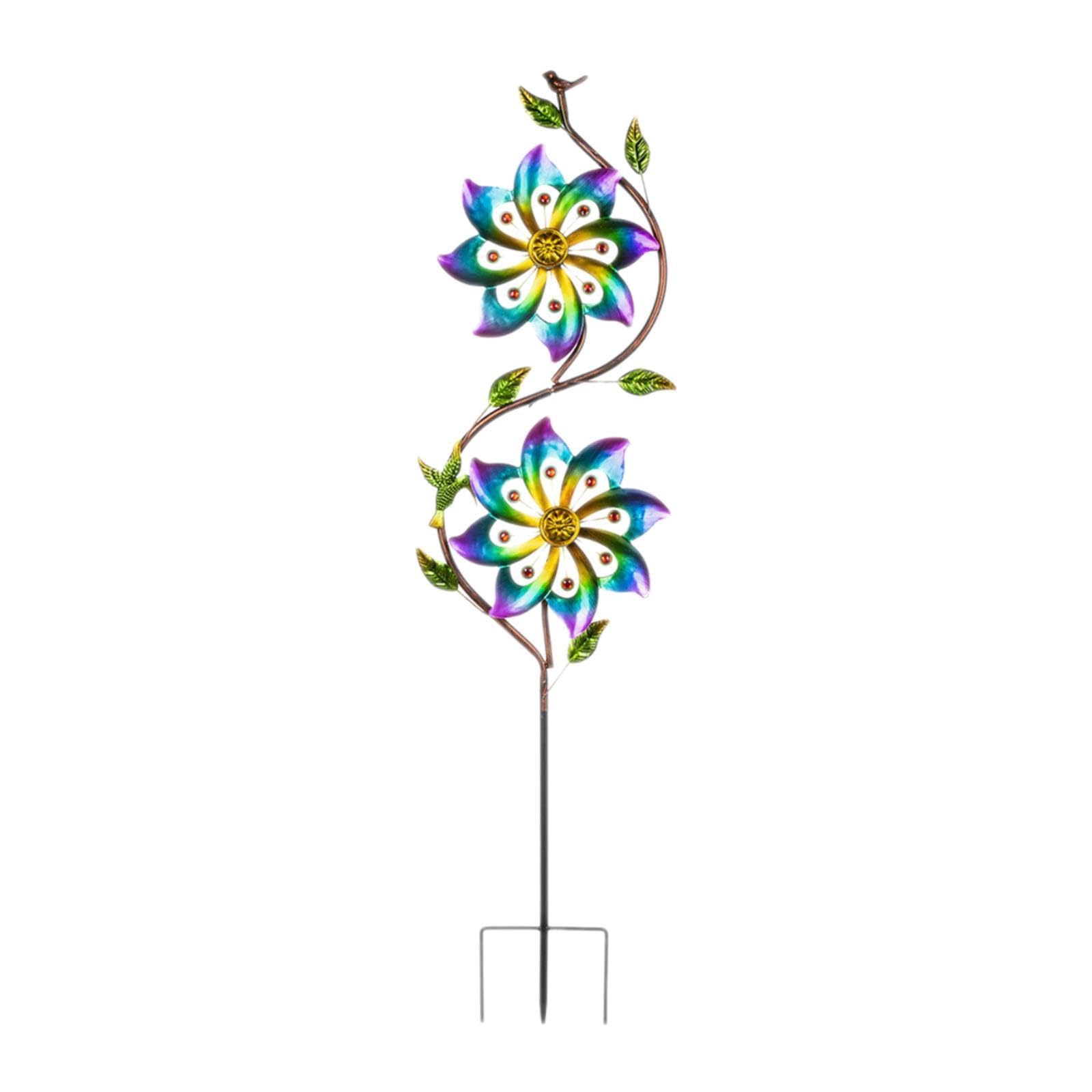 Molinillo de Viento Metálico para Exteriores, Versátil Y Multicolor.