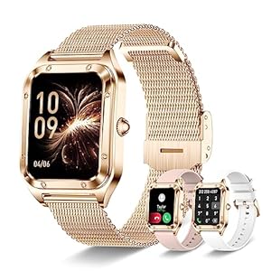 Smartwatch Damen mit Telefonfunktion, 1,59″ Touchscreen Fitness Tracker, Wasserdicht Fitnessuhr mit Pulsmessung, Schlafüberwachung, Schrittzähler, Multi-Sportmodi, Smart Watch Damenuhr für Android iOS
