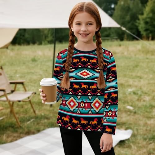 Image of Uourmeti Long Sleeve Tops for Boys Graphic T Shirts Teen Girls Active Pullover Tees