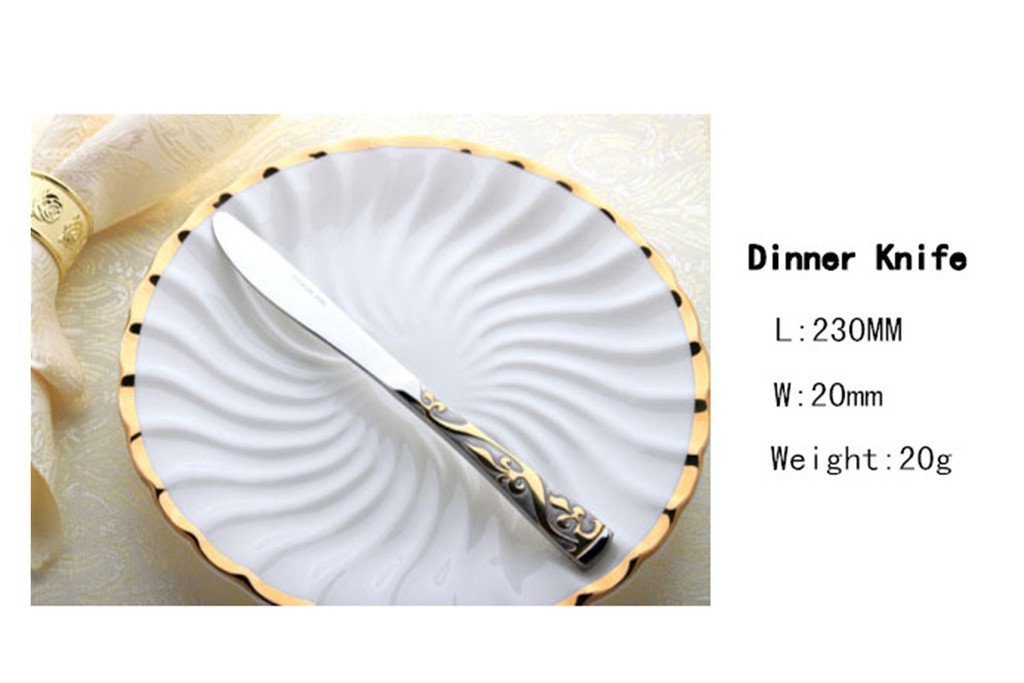 4 PCS Top Grade Edelstahl-Besteck Löffel/Gabel/Messer Set Geschirr silber