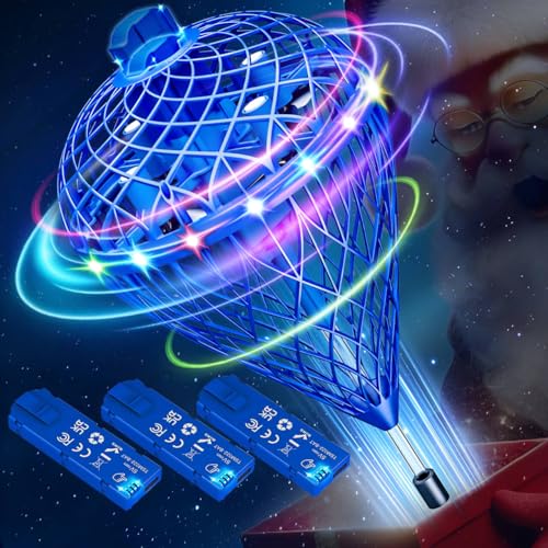 【Upgraded 3 Batteries】Flying Orb Ball Light-Up Hover Toys | Motion-Contro l Spinner with 3D Flips | Unplugged Family Fun|Play Indoors&Out | Christmas Stocking Stuffer Gift for Kids 5-7 8-13+ Year Old