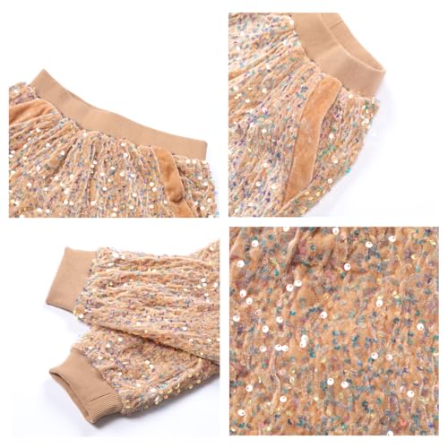 Image of WELAKEN Sequin Casual Pants for Girls with Lining Kids & Little Girl's Sparkling Trousers