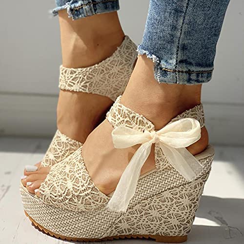 CAIAO Leisure Women Wedges Heeled Women Shoes Summer Sandals Party Platform High Heels Shoes Woman-Gold,38