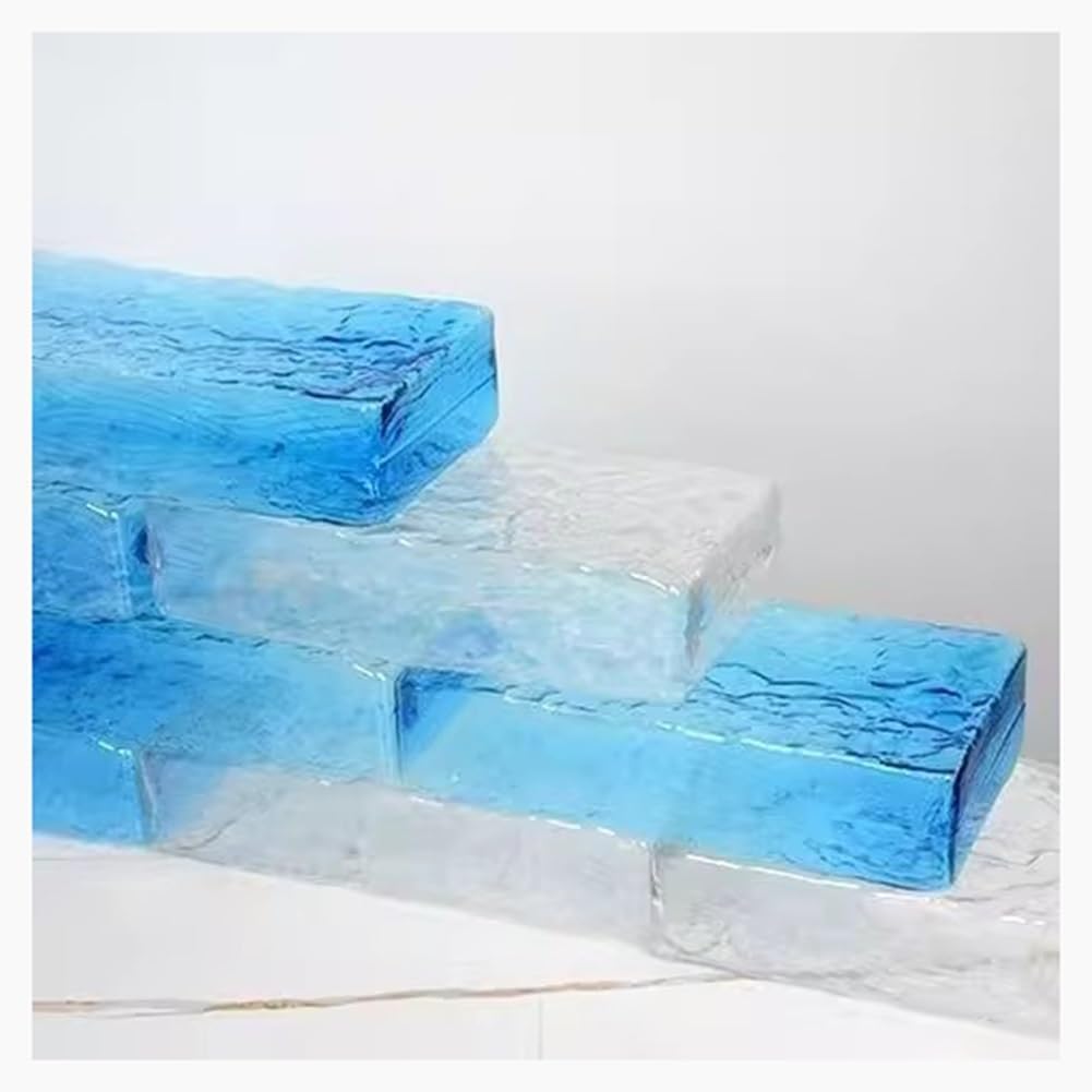 LXHELIVERY Glass Blocks Hot Melt Glass Brick， High Transparency Glass Block for Decorative Architecture，Room Partition,Easy to Assemble(White,20x5x10 cm-40pcs)