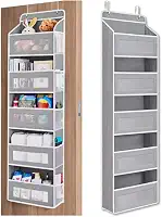 Organizador de porta suspenso multifuncional com 5 camadas com bolso, extra grande, pendurar, armário, prateleira, fraldas, bolsas, brinquedos, roupas, sapatos, maquiagem, perfumes Premium