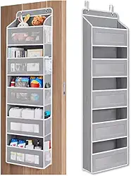 Organizador de porta suspenso multifuncional com 5 camadas com bolso, extra grande, pendurar, armário, prateleira, fraldas, bolsas, brinquedos, roupas, sapatos, maquiagem, perfumes Premium