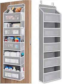 Organizador de porta suspenso multifuncional com 5 camadas com bolso, extra grande, pendurar, armário, prateleira, fraldas, bolsas, brinquedos, roupas, sapatos, maquiagem, perfumes Premium