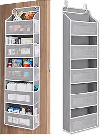 Organizador de porta suspenso multifuncional com 5 camadas com bolso, extra grande, pendurar, armário, prateleira, fraldas, bolsas, brinquedos, roupas, sapatos, maquiagem, perfumes Premium