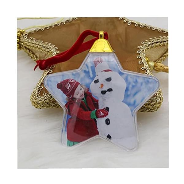 TOSSPER Weihnachten Transparent Foto Ornamente Fotorahmen DIY X-Mas Baum Hängen Dekor Für Zuhause Best Kids Geschenk – Bild 4