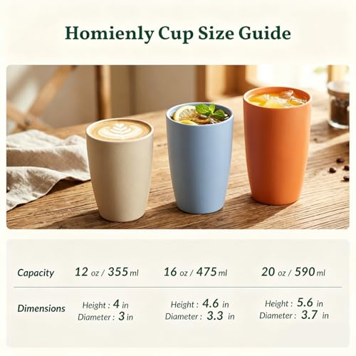 Homienly Water Cups Wheat Straw Drinking Glasses Cups 12oz Unbreakable Cups,Microwave and Dishwasher Safe Cup Set,6 PCS Stackable Cups for Kitchen,Camping-Colorful by Homienly - Used condition - Image 9