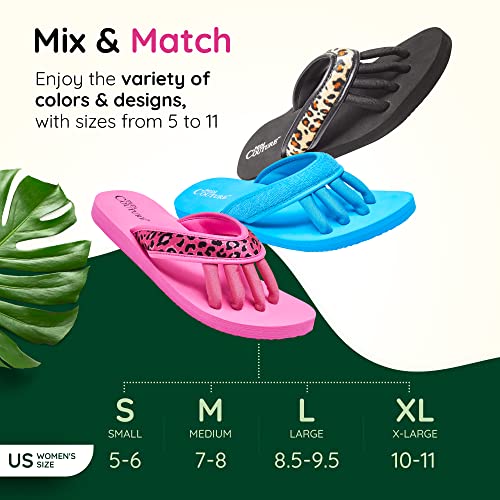 Pedicure Sandals with Built In Toe Separators for Women - Comfortable Spa Style Flip Flops for Home, Salon, Yoga & Gym Use - Ideal for Nail Drying & Foot Wellness (Pink Leopard-XL) 6