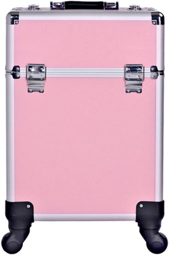 Professional Trolley Cosmetic Case Large Capacity Multi-Layer Expandable Tray 4 Universal Wheel with Brake for Nail Salon,2