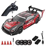 Picture of Dodoore RC Drift Car, 1:14 Scale Remote Control Car, 4WD 40KM/H High Speed RC Racing Cars with LED Lights, 2 Batteries, Drifting and Racing Tires for Adults, Red
