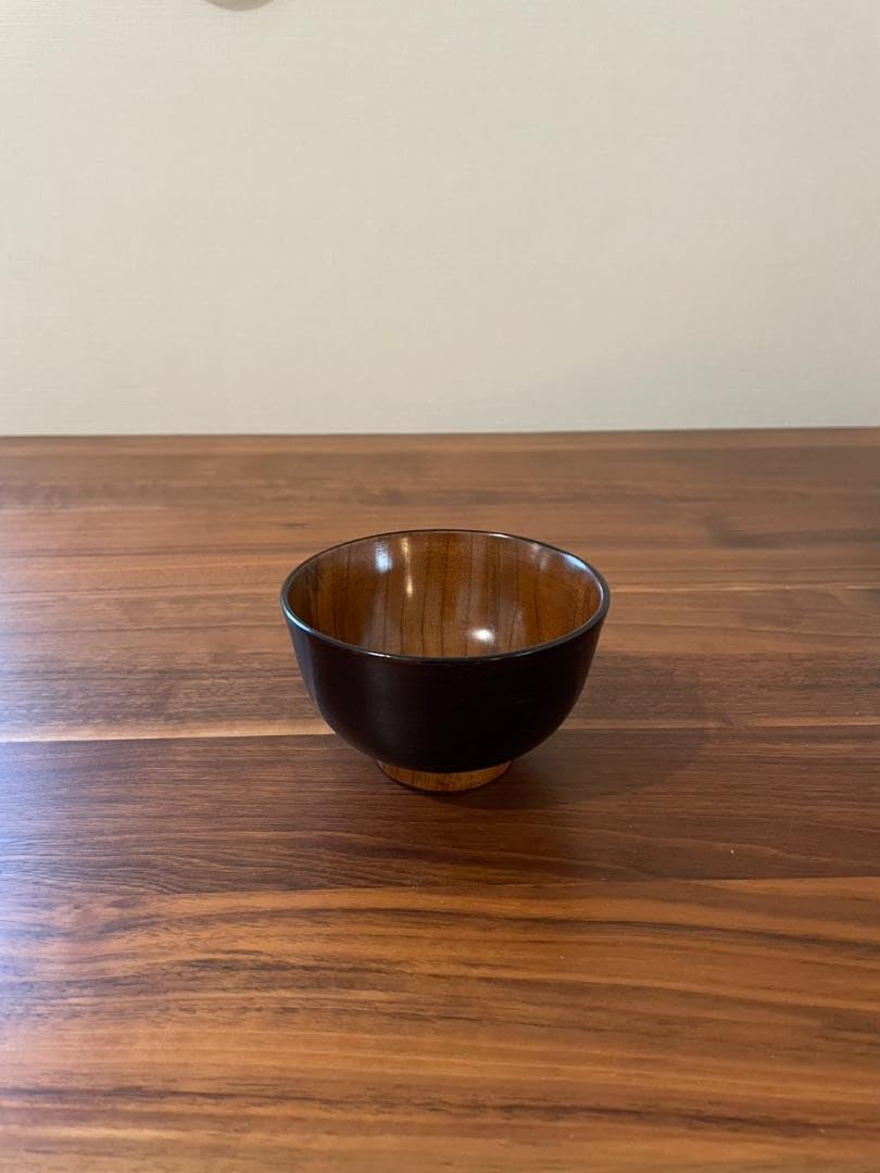 越前塗】御吸物碗 錦寿 高仙才丸 水仙文様 天然木 高級漆器 黒地