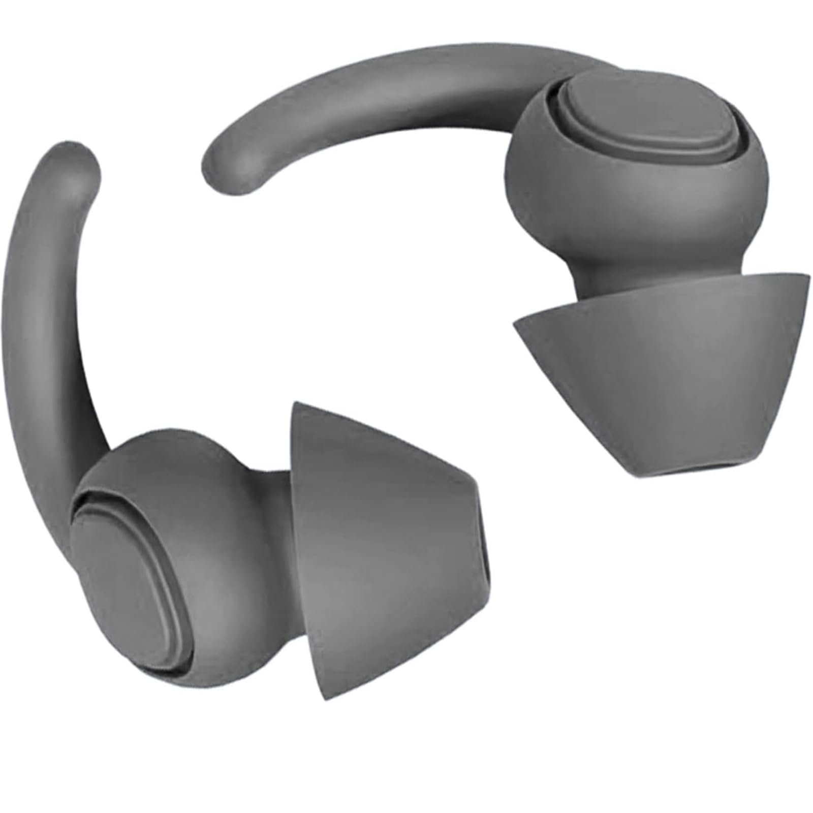 X spring Ear Plugs for Sleeping, 3 Pairs Noise Reduction Earplug with Case, Reusable Sound Blocking Ear Plugs, Waterproof Soft Silicone Earplugs for Snoring, Airplane,Protection Hearing (Grey)