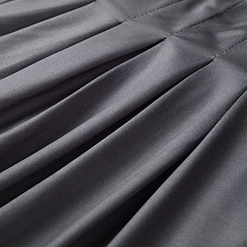 QWUVEDS Moda Donna Scollo Rotondo Cintura Condote