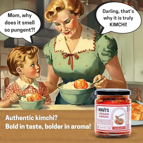 Image of MAVI's Radish Kimchi | Korean Kimchi | Artisanal Probiotic Pickle | 100% Natural, Organic & Vegan | No Preservatives, No Artificial Flavour or Colour | 500g | Pack of 2