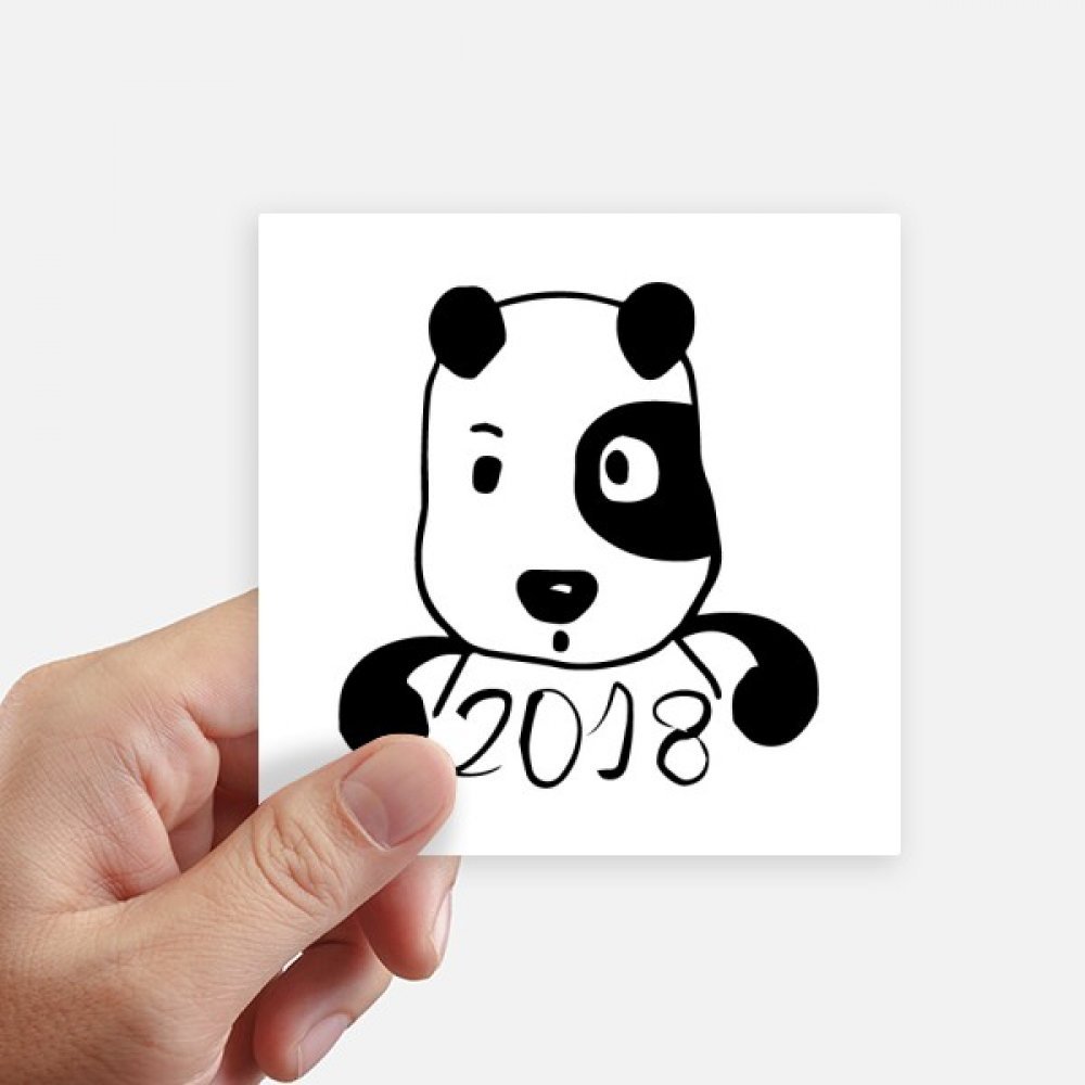 Sticker carré chiot mignon 10cm au motif multicolore résistant pour valise et PC portable