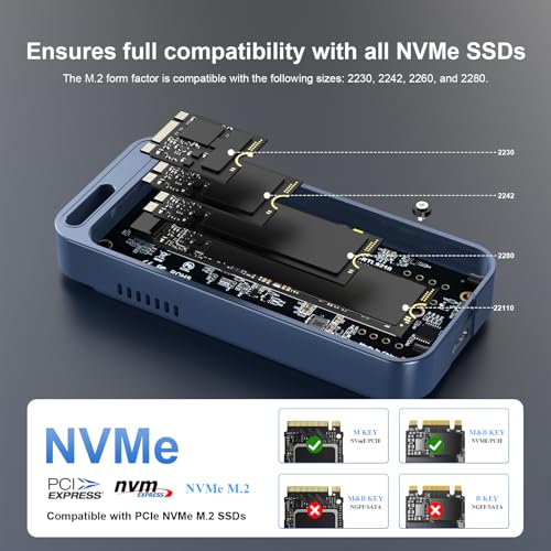 Gabinete M.2 NVMe 80Gbps con ventilador y compatibilidad Thunderbolt5/USB4 miniatura 3