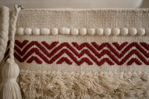 Image of Boho sling bags, Handmade Cotton shoulder bag, Handbags for Women, tote bags for women, cotton bags for women, Boho-Chic Cotton Crossbody Tote With Tassels, Shoulder Bag For Everyday Use