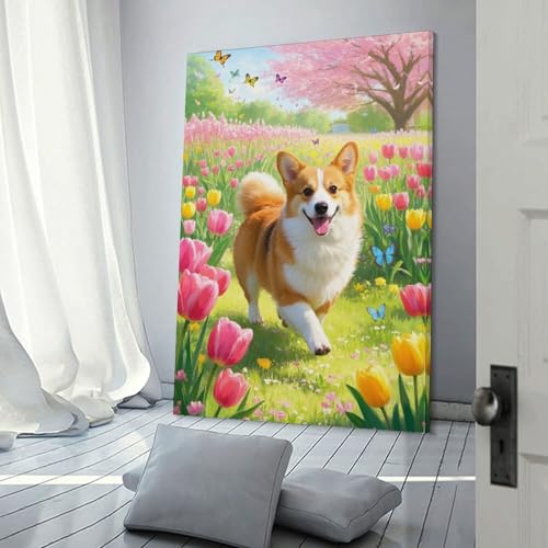 Impression sur toile Corgi premium de format 40x60cm haute definition - 3