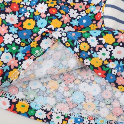 Image of HILEELANG Toddler Girl Cotton Casual Dress Summer Short Sleeve Basic Tunic Playwear Shirt Dresses
