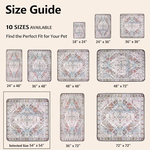 Image of Washable Pee Pads for Dogs, Reusable Puppy Potty Training Pads, Ultra-Absorbent Thick Waterproof Leak-Proof Non-Slip Pads & Mat for Crate, Playpen, Floor, Whelping & Housebreaking , 2 Pack 54 inchx54 inch