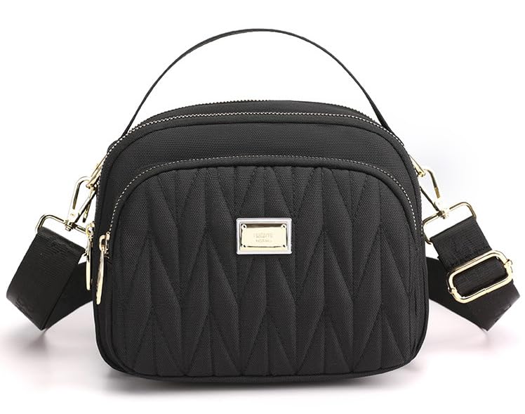 Diva Dale Multi-Pockets Quilted Spacious Water-Resistant Travel Shopping Casual Croos-Body Sling Bag For Women (Black) (B0CHW89Z9T) Amazon Price History, Amazon Price Tracker