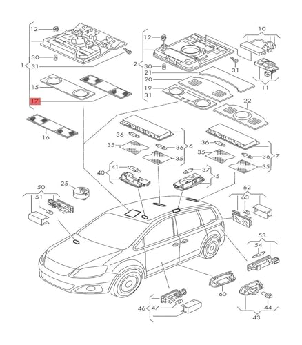 Fijación Panel Interruptor Techo VW Passat Tiguan RLine Solución Caída de Luz de Coche 2