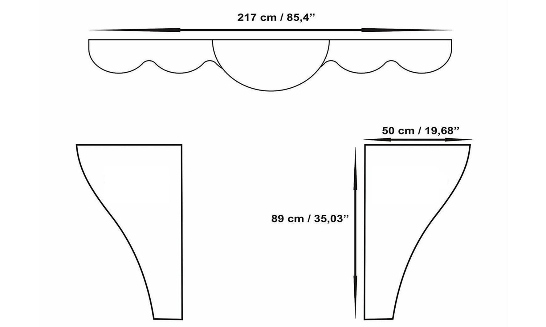Set di tende per camion - 3 pezzi in nero con pompon bianchi